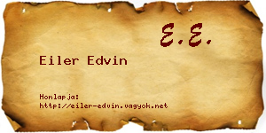 Eiler Edvin névjegykártya